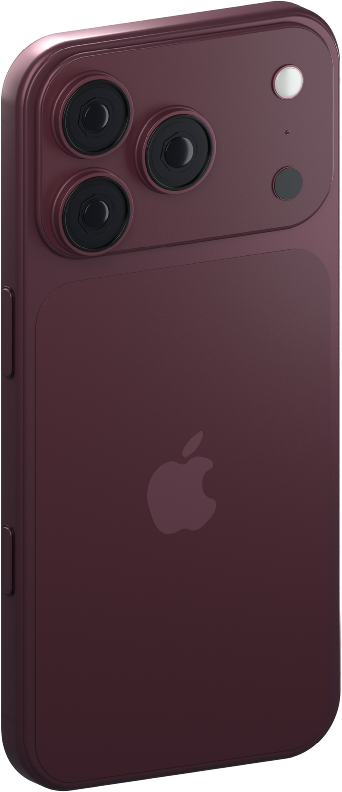 iPhone 18 Pro Max Borgoña, vista original en perspectiva